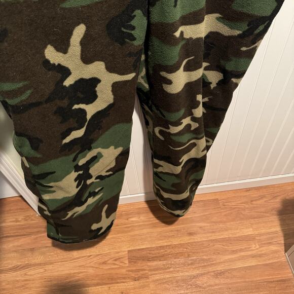 Vintage Cabelas Dry Plus Camo Fleece Coveralls Lined Made In USA Mens 2X - Picture 2 of 9